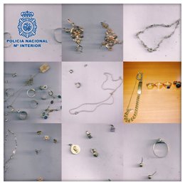 Joyas robadas en domicilios de Tenerife