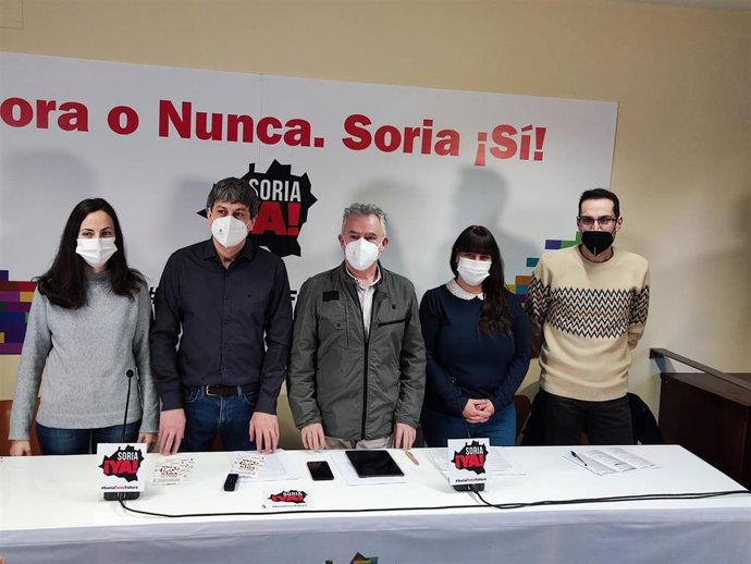 Largo, Palomar, Ceña, García y Arévalo presentan el programa electoral de Soria ¡YA!.