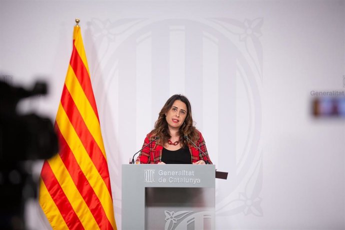 La portavoz del Govern de la Generalitat de Catalunya, Patrícia Plaja, comparece tras una reunión del Consell Executiu, a 25 de enero de 2022, en Barcelona.