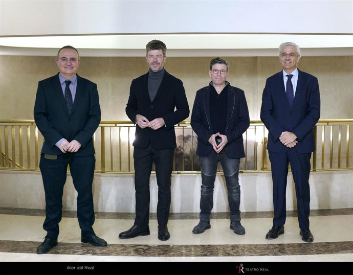 Joan Matabosch (director artístico del Teatro Real), Pablo Heras-Casado (director musical de El ocaso de los dioses), Robert Carsen (concepción y dirección de escena) e Ignacio García-Belenguer (director general del Real)