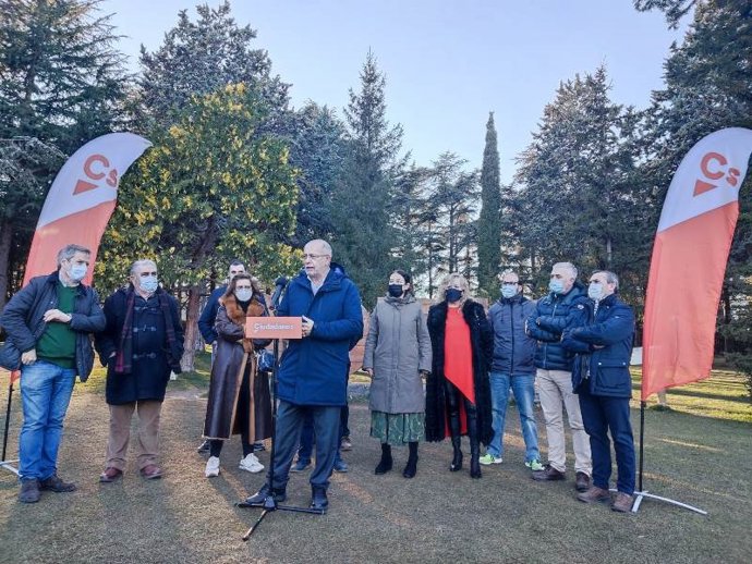 El candiato de Cs a la Presidencia de la Junta, Francisco Igea, este martes en Soria respaldando la candidatura de Ciudadanos por Soria.