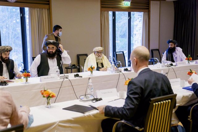Representantes de los talibán en las conversaciones de Oslo.