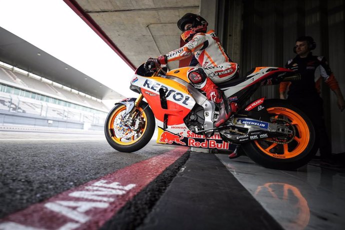 El piloto español de MotoGP Marc Márquez (Repsol Honda) en el test privado de Portimao (Portugal)