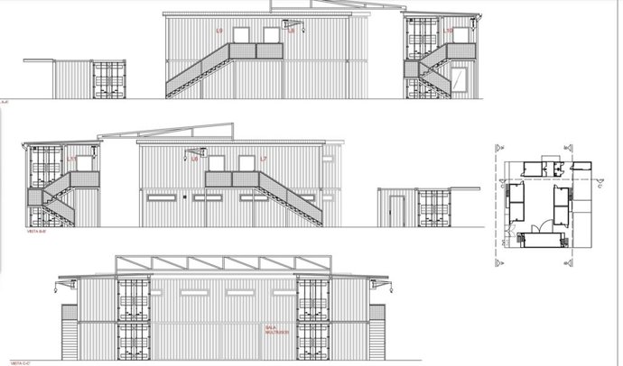 Esquema de los locales de ensayo