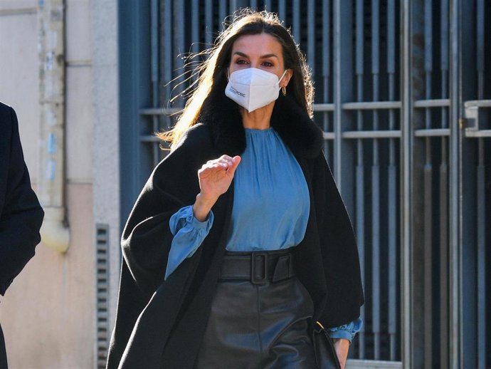 La Reina Letizia, a su llegada a la Reunión que ha mantenido con los miembros del Consejo de la Asociación Española contra el Cáncer