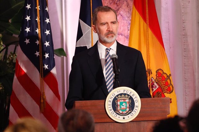 El Rey Felipe VI durante su visita a Puerto Rico