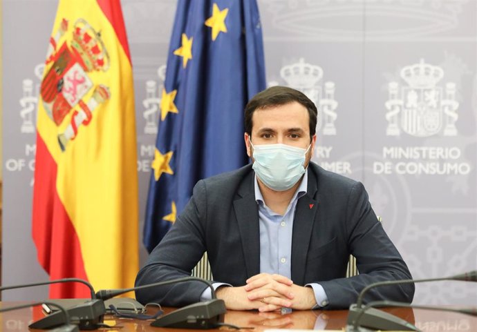 El ministro de Consumo, Alberto Garzón, en rueda de prensa