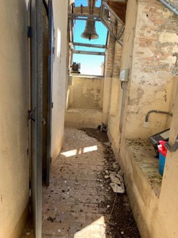 Imagen del interior de la torre de la iglesia de San Miguel, en Morón de la Frontera.