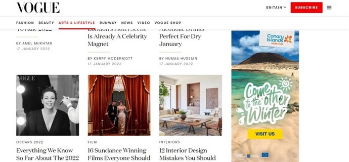 Canarias se publicita en Vogue