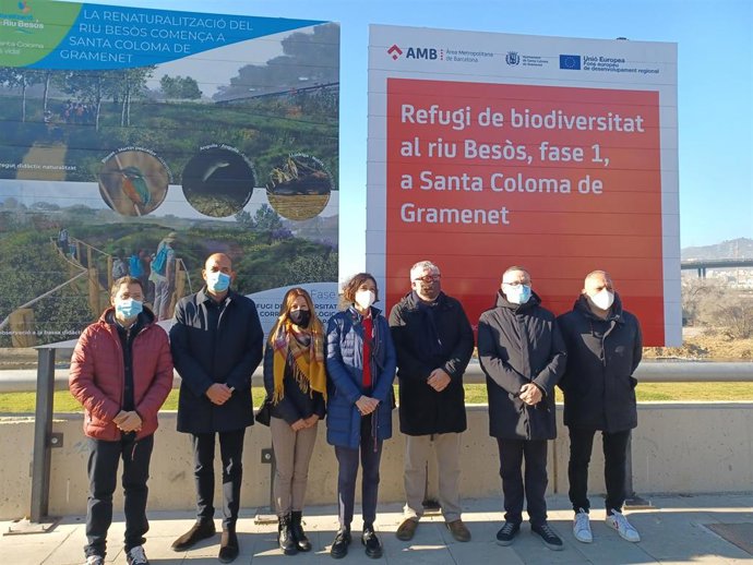 El Área Metropolitana de Barcelona (AMB) y Santa Coloma de Gramenet presentan el inicio de las obras de renaturalización del río Bess.