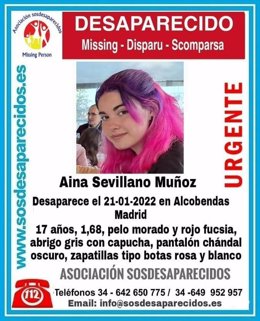 Buscan a una chica de 17 años desaparecida el viernes en Alcobendas