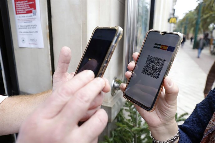 Archivo - Arxiu - Imatge d'arxiu del codi QR del certificat COVID.