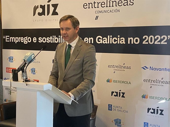 El delegado del Gobierno en Galicia, José Miñones, interviene en una jornada sobre empleo y sostenibilidad organizada por Iberdrola