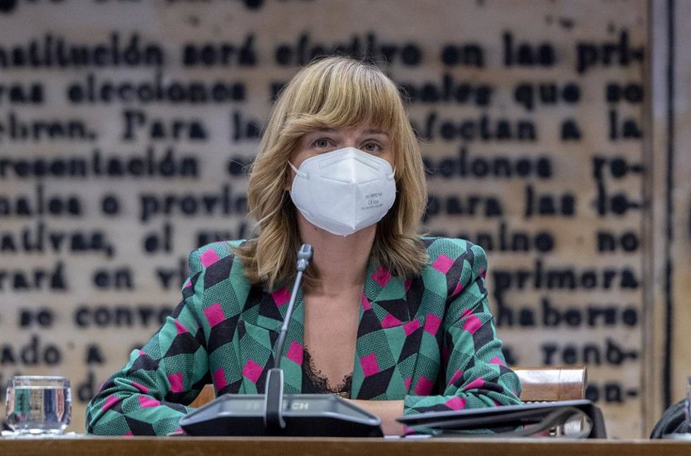 La Ministra de Educación y Formación Profesional, Pilar Alegría, en la comparecencia de este miércoles 26 de enero en la Comisión de Educación y Formación Profesional del Senado