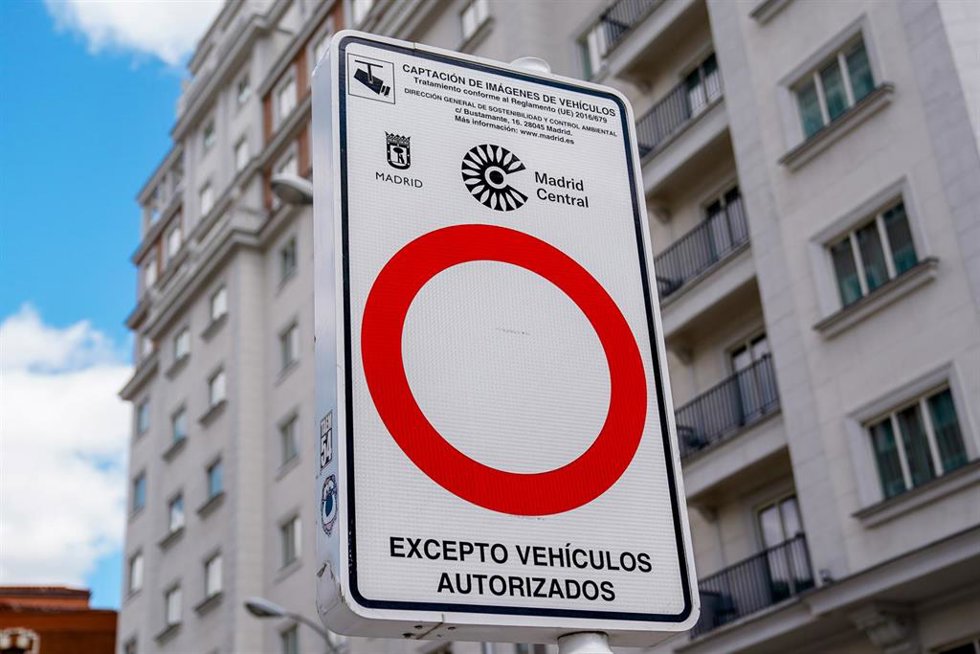 Archivo - Una señal indicativa de Madrid Central
