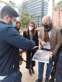 Visita de los concejales Carmen Fructuoso y Enrique Lorca a las obras