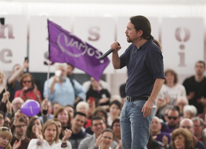 Archivo - Imagen de archivo del ex secretario general de Podemos Pablo Iglesias en la campaña a las elecciones generales de abril de 2019. 