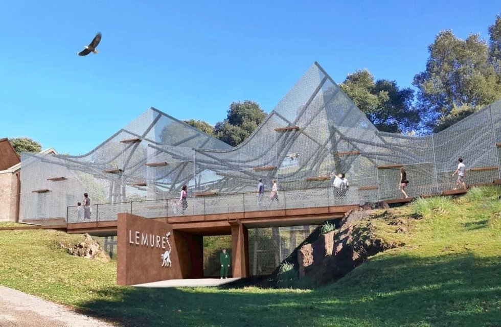 Infografía del nuevo espacio para lémures en el Parque de Cabárceno.