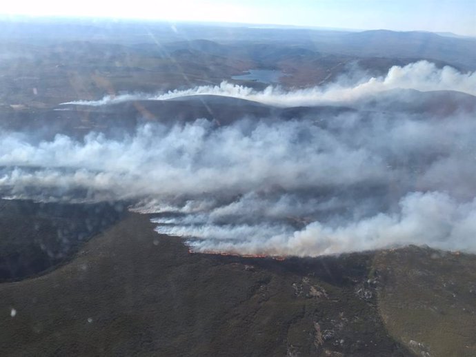 Incendio forestal en el término municipal Hermisende