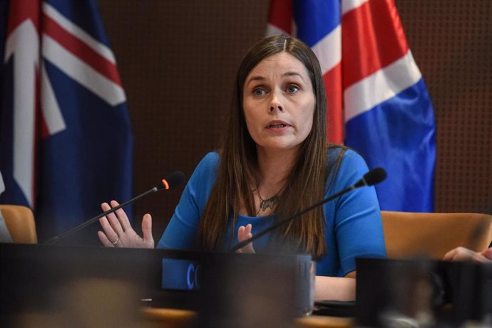 La primera ministra de Islandia en una Asamblea General de la ONU, 25 de septiembre de 2019.