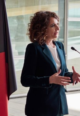 La ministra d'Hisenda, María Jesús Montero, en Ayamonte (Huelva).