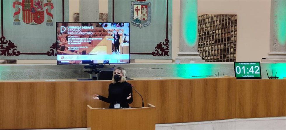 Una de las participantes de la III edición de la Liga de Debate Preuniversitario