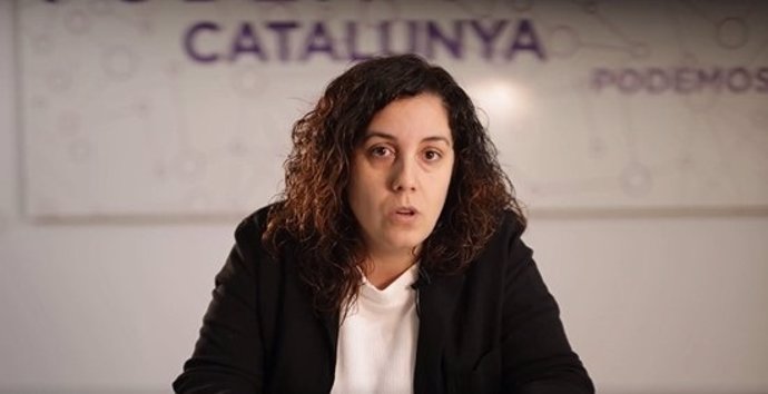 La líder de Podem Catalunya, Conchi Abellán, en una intervención en el Consell Ciutad Autonmic