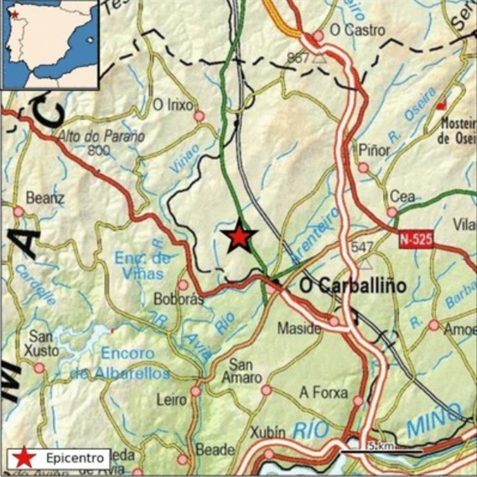 Terremoto en O Carballiño
