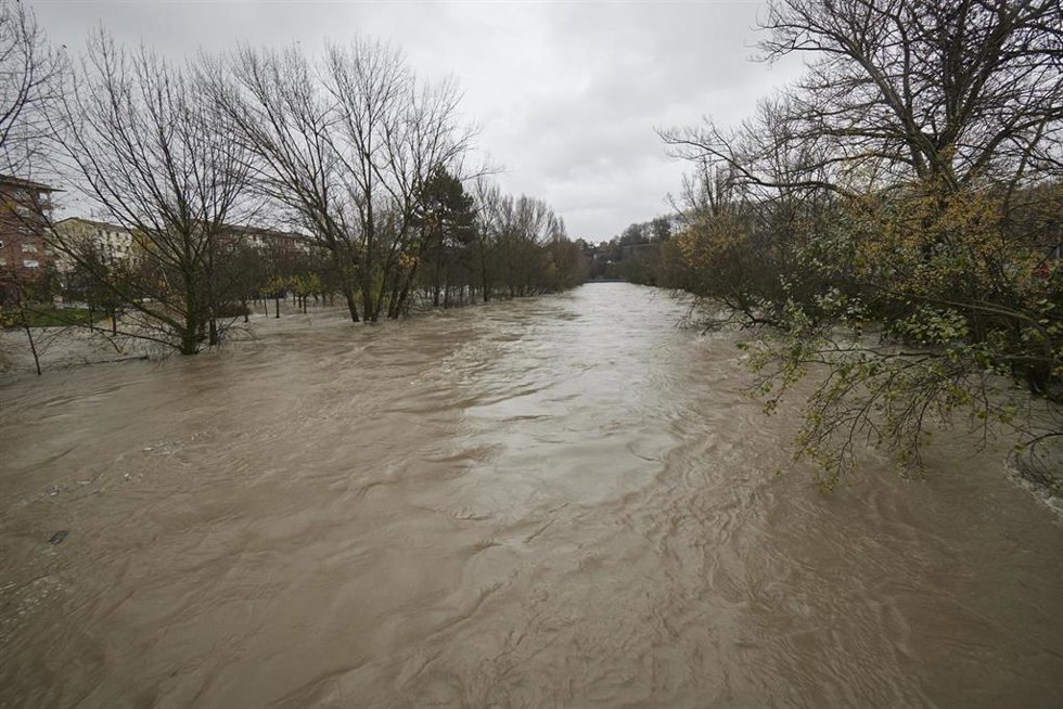 Archivo - Desbordamiento del río Arga en las inundaciones del pasado 10 de diciembre de 2021