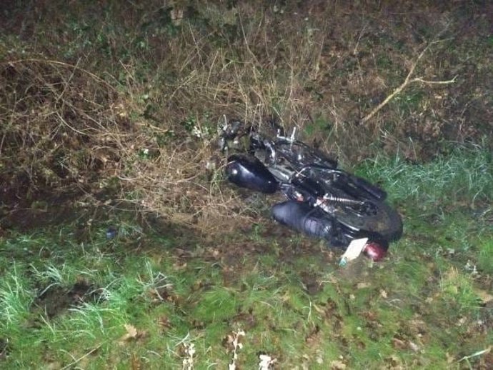 Motocicleta siniestrada en Lugo