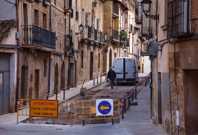 Fuenmayor continúa "a buen ritmo" las obras de la calle Mayor Baja