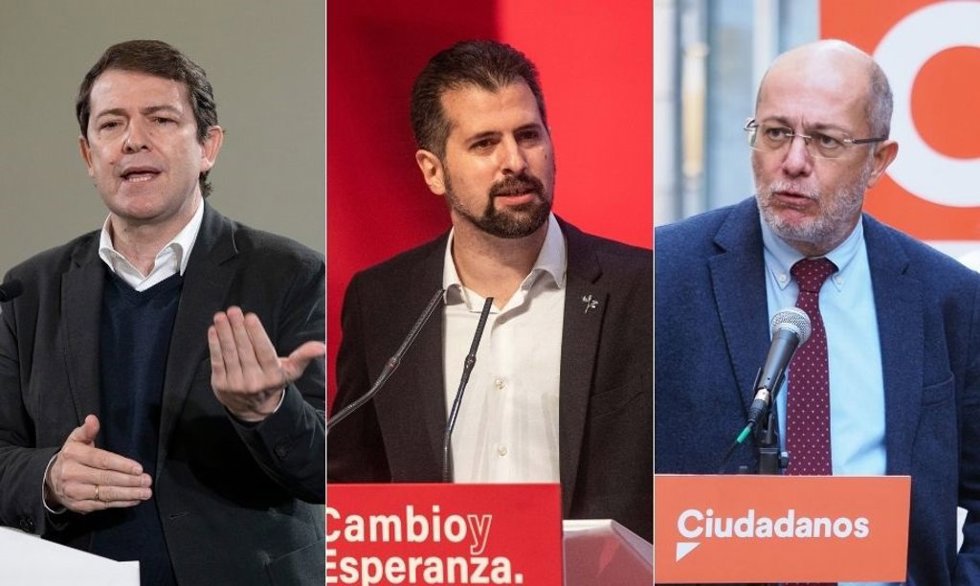 Mañueco (i), tudanca e Igea.