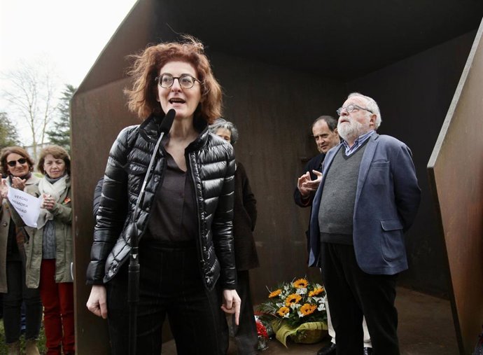 Archivo - La vicepresidenta primera de la Comisión de Libertades Civiles, Justicia e Interior del Parlamento Europeo, Maite Pagazaurtundua, en el homenaje a su hermano, Joseba Pagazaurtundua