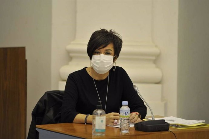 La interventora general de la Junta de Extremadura, Elisa Cortés, en su comparecencia en la Asamblea