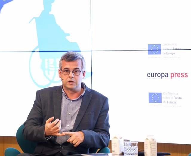 El director de Comunicación del Comité Paralímpico Español, Luis Leardy, en el encuentro Informativo con motivo de la Conferencia sobre el Futuro de Europa (COFOE)