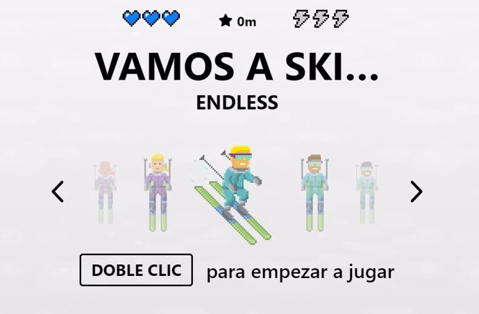 Minijuego de esquí de Microsoft Edge.