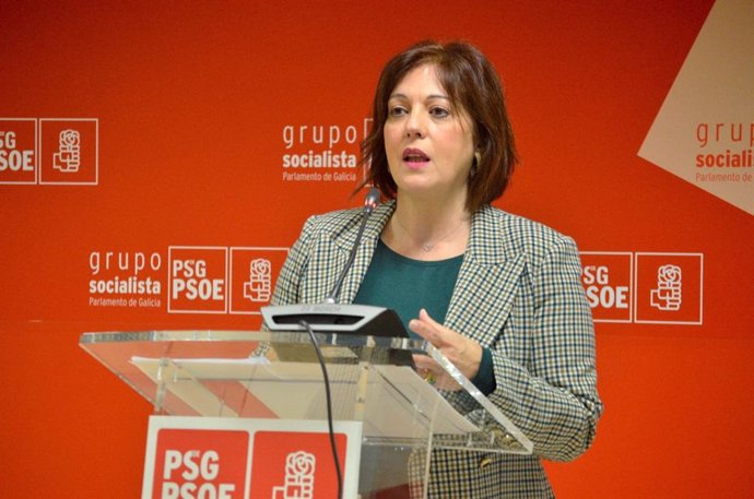 La viceportavoz parlamentaria del PSdeG, Begoña Rodríguez Rumbo, en rueda de prensa