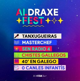 Cartel de A Mesa pola Normalización Lingüística denunciando el "aldraxe" --ultraje-- del Festival de Benidorm