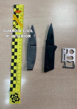 Armas incautadas a un detenido por violencia de género