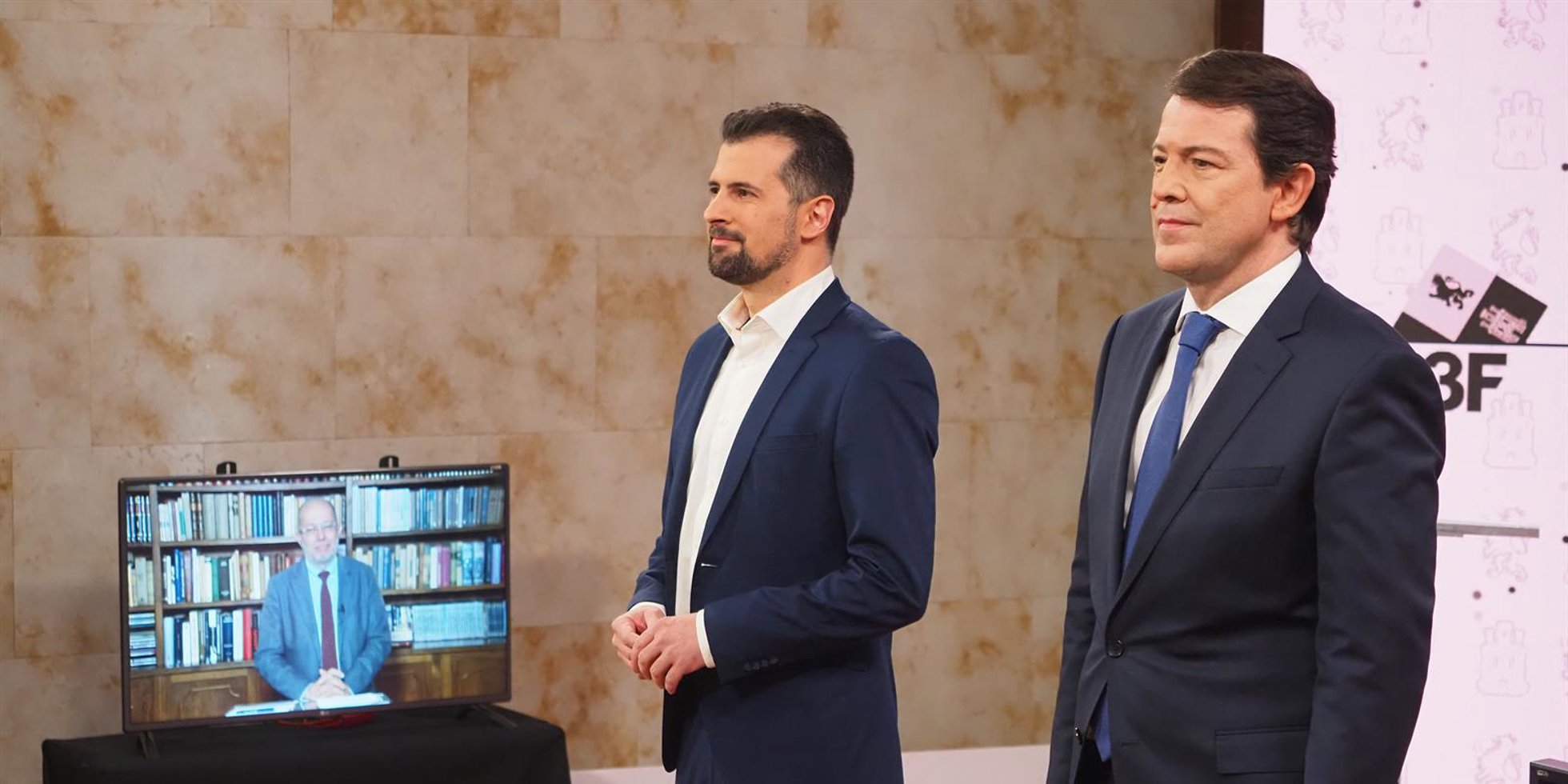 Tudanca, Mañueco e Igea antes del debate