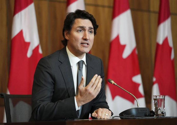 12 January 2022, Canada, Ottawa: Canadian Prime Minister Justin Trudeau speaks during a press conference in Ottawa. Photo: Sean Kilpatrick/The Canadian Press via ZUMA/dpa