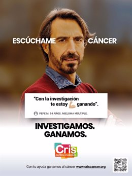 Pepe Monge, uno de los protagonistas de la campaña, en la que los pacientes se dirigen directamente al cáncer.