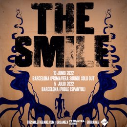 Cartel de los conciertos de The Smile en el Primavera Sound y en el Poble Espanyol de Barcelona