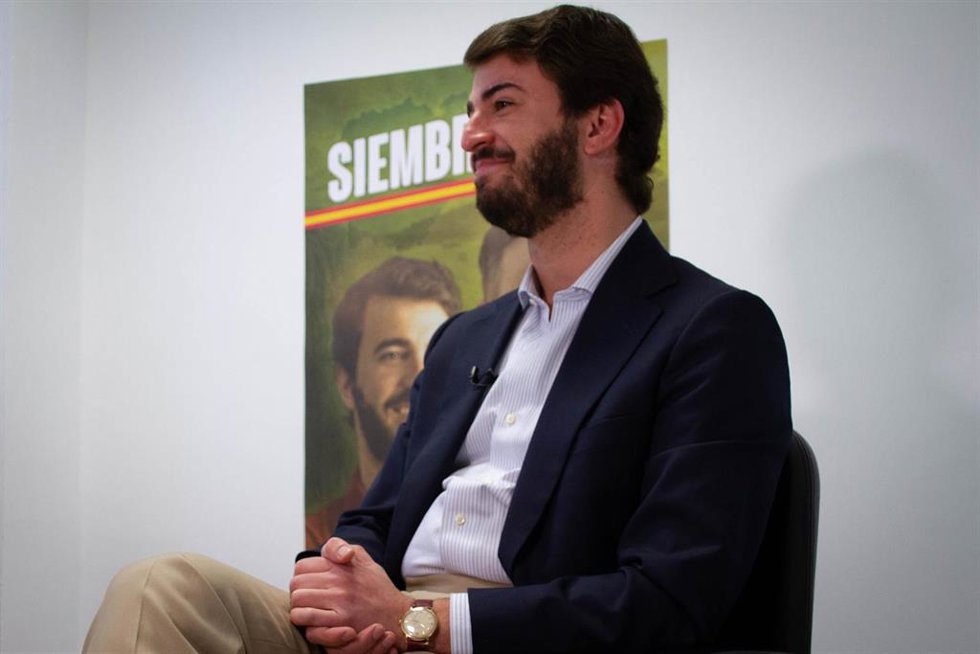 El candidato de VOX a la Presidencia de la Junta, Juan García-Gallardo, en la entrevista concedida a EP