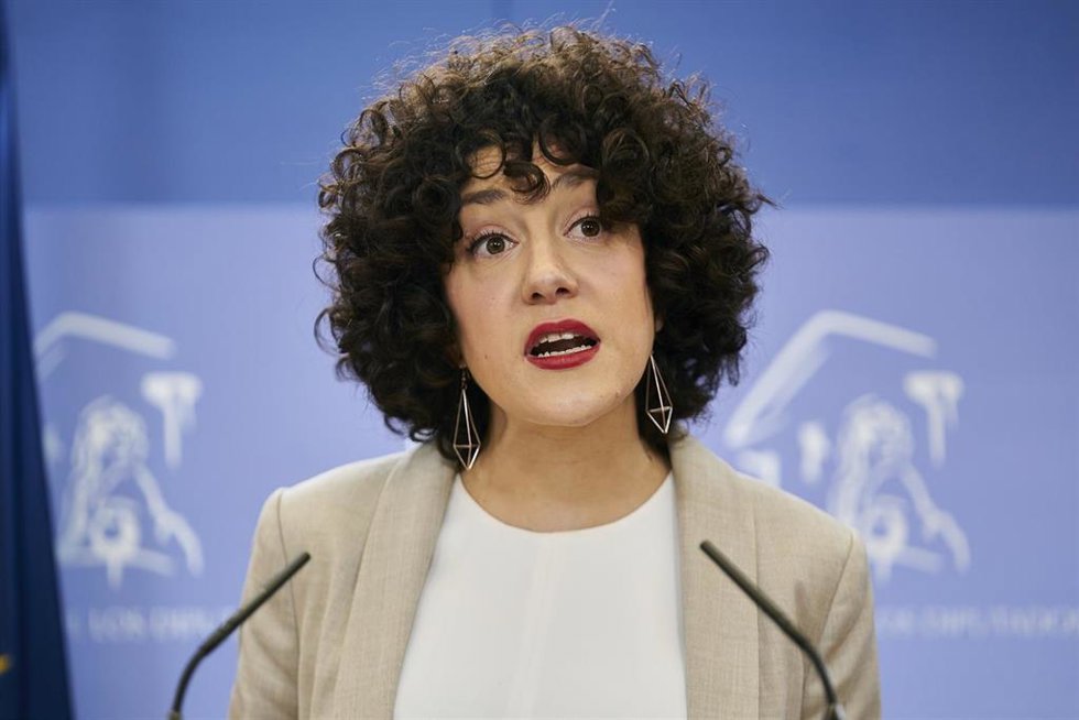 Archivo - La portavoz de En Comú Podem en el Congreso, Aina Vidal, en una rueda de prensa anterior a una Junta de Portavoces en el Congreso de los Diputados, a 21 de diciembre de 2021, en Madrid, (España).