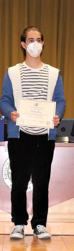 El alumno Pablo Puerto, ganador de la fase local de la Olimpiada Matemática.
