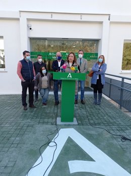 Patricia Navarro, delegada territorial del Gobierno andaluz en Málaga, en rueda de prensa en Antequera