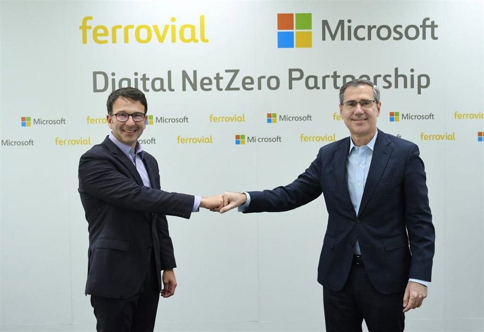 Ignacio Madridejos, consejero delegado de Ferrovial, y Judson Althoff, vicepresidente ejecutivo y director comercial de Microsoft Corporation