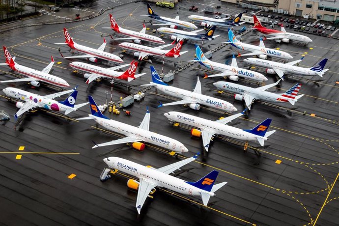 Archivo - Aviones 737 MAX varados en Seattle.