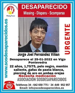 Joven desaparecido en Vigo.